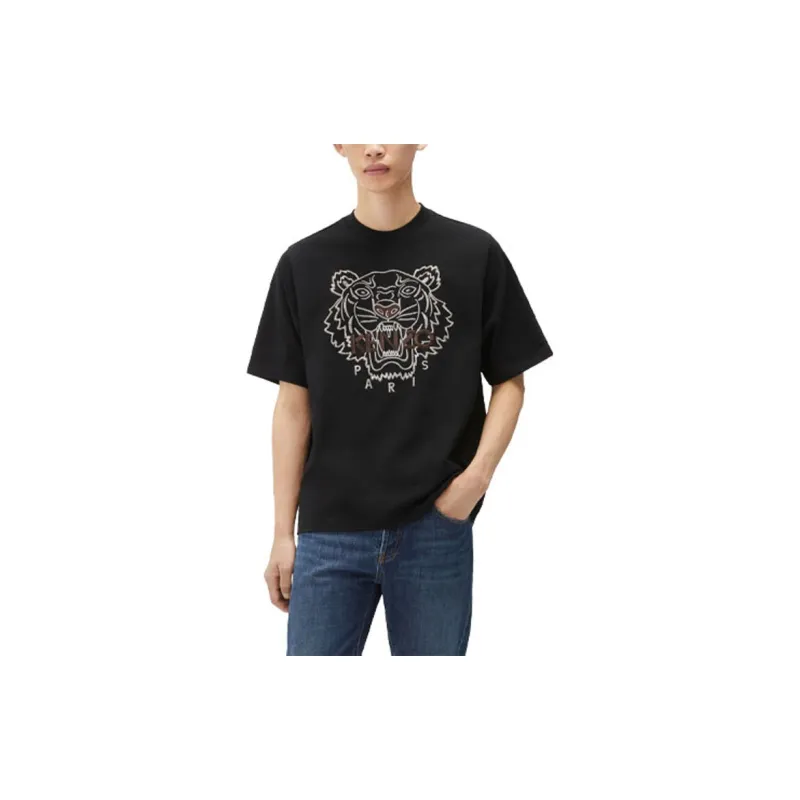 KENZO Classic Tiger Head T Shirts Men Black-1