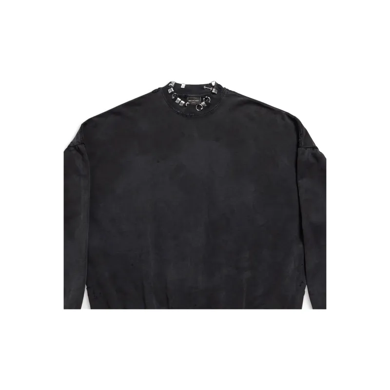 Balenciaga Pierced Round Sweatshirt Oversized In Faded-4
