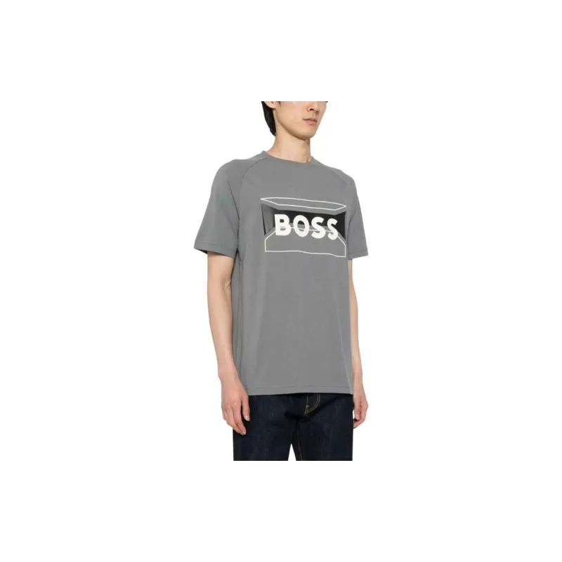 HUGO BOSS Logo Printed Crewneck T Shirt-2