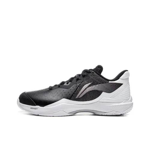 LiNing Thunder Cushioning Wear Resistant Low Top Badminton Shoes Men's Black White