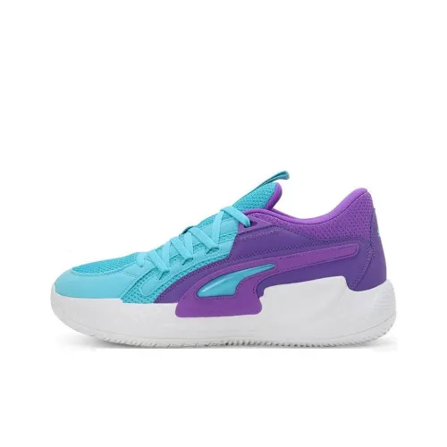 PUMA Court Rider Basketball Shoes Men Low-Top Blue Purple