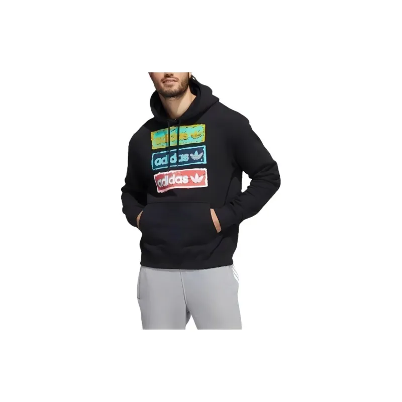 Adidas Originals TRI LINEAR HOOD Sweatshirt Men's Black-1