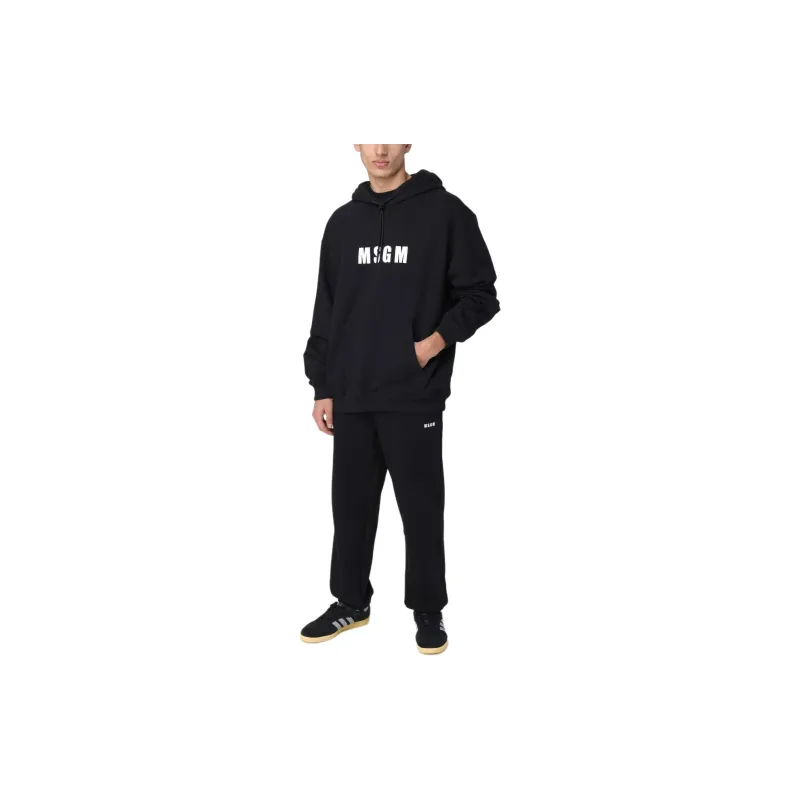 MSGM Logo Printed Drawstring Hoodie-2