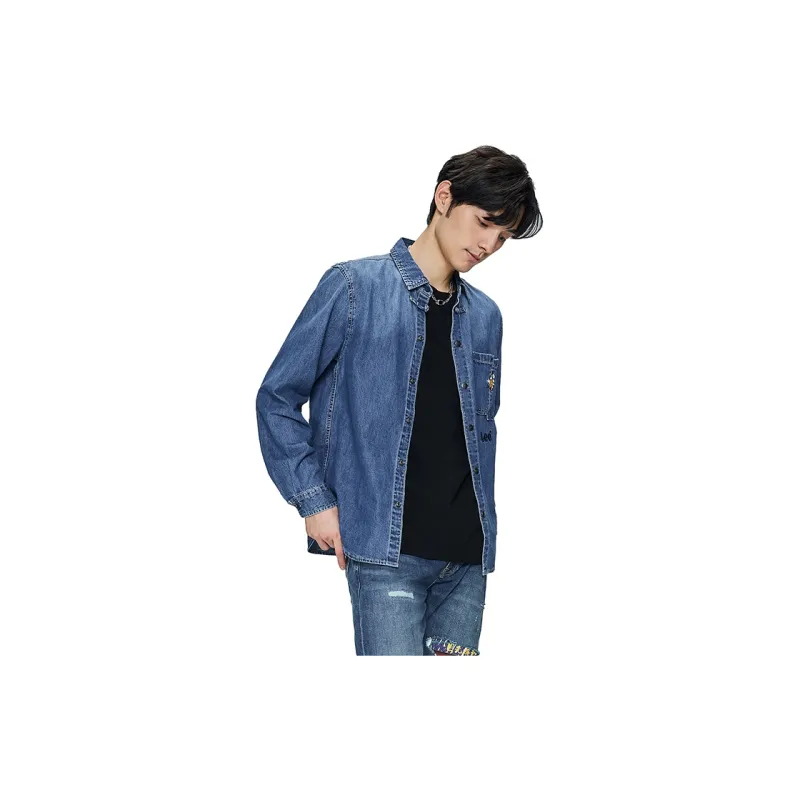 Lee Shirt Men's Medium Dark Blue-5