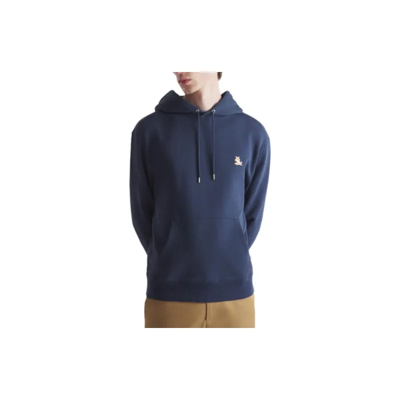 Maison Kitsune Bold Fox Head Patch Drawstring Hoodie-3