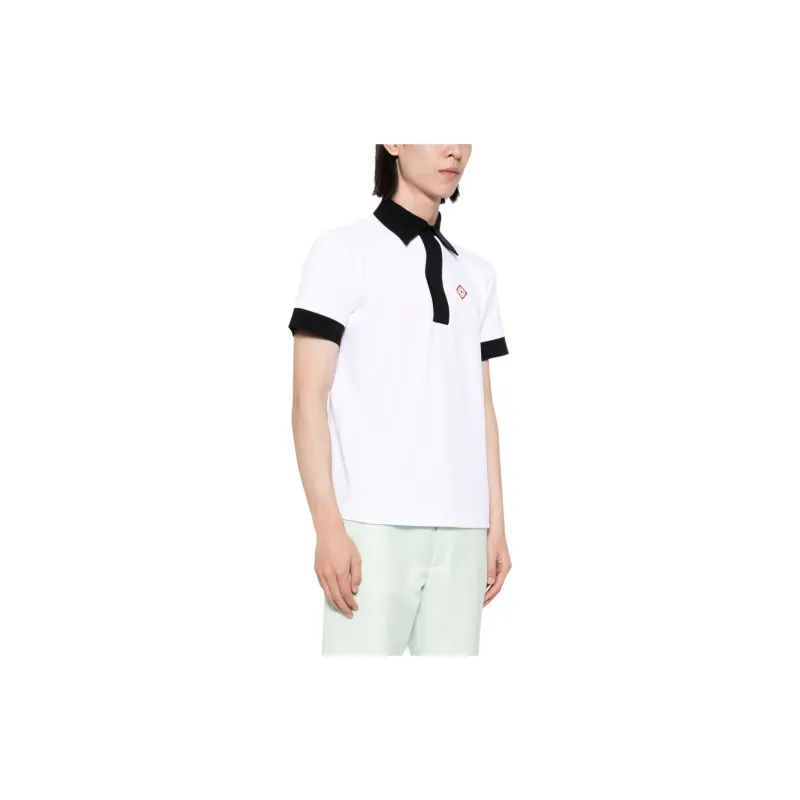 CASABLANCA Memphis Logo Patch Polo Shirt-3