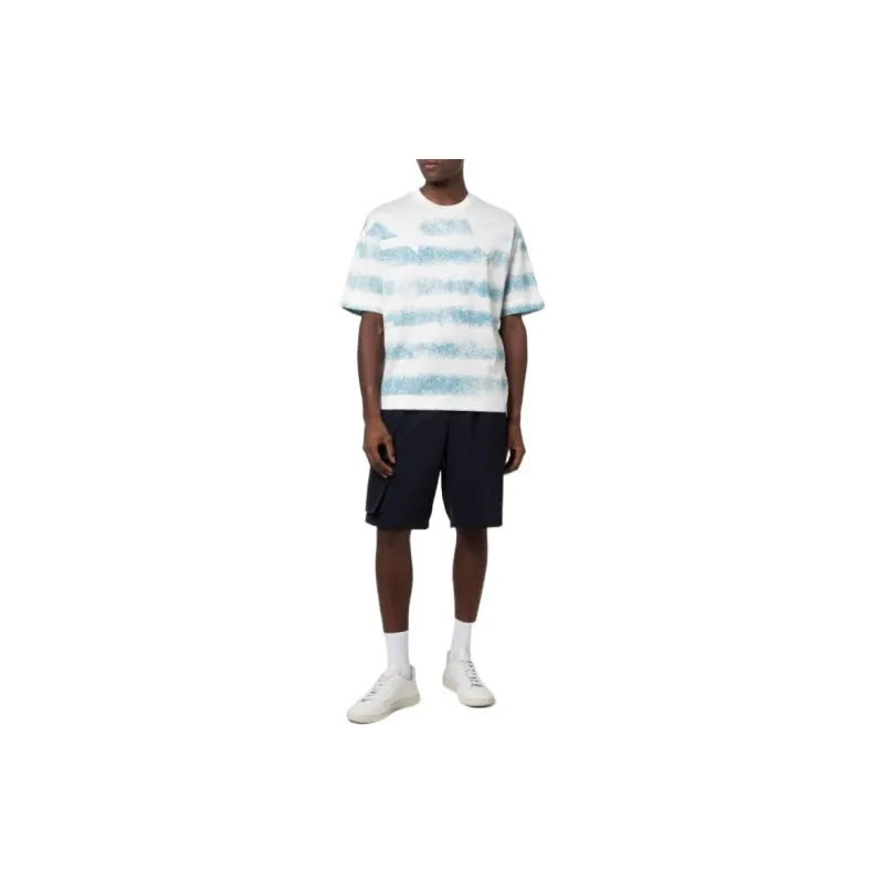 EMPORIO ARMANI T Shirts Men Blue With White Lettering-1
