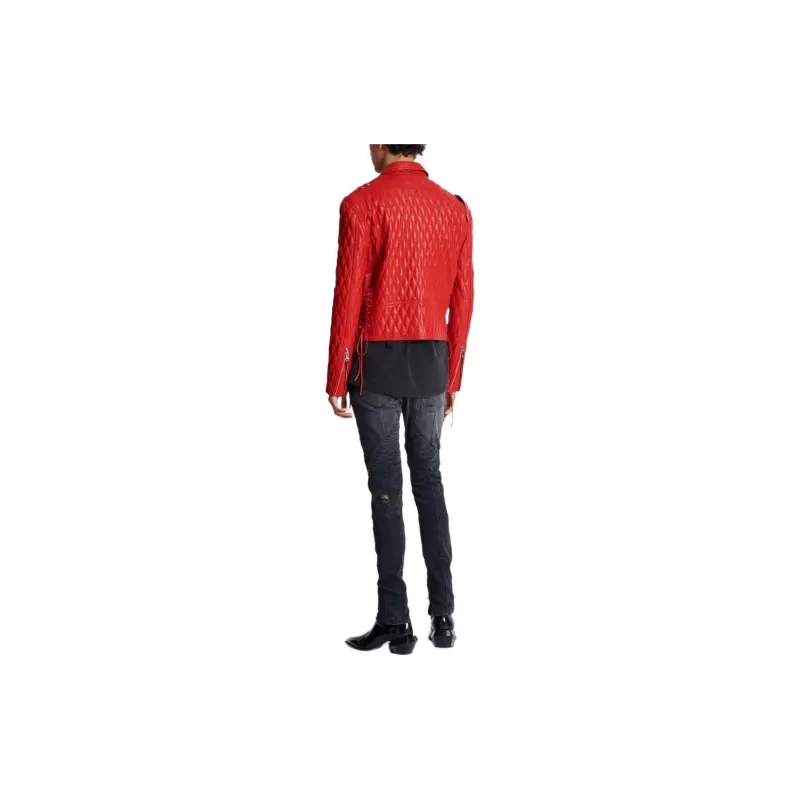 BALMAIN Quilted Leather Biker Jacket-2