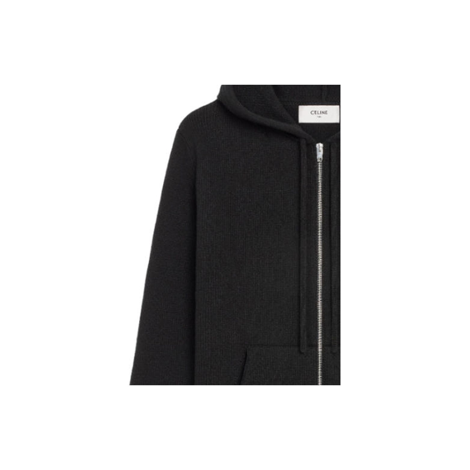 CELINE Triomphe Zip Hoodie Black L Without Shopping Bag and
