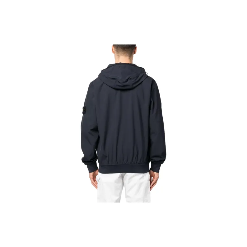 STONE ISLAND Logo Patch Zip Up Hooded Jacket-2