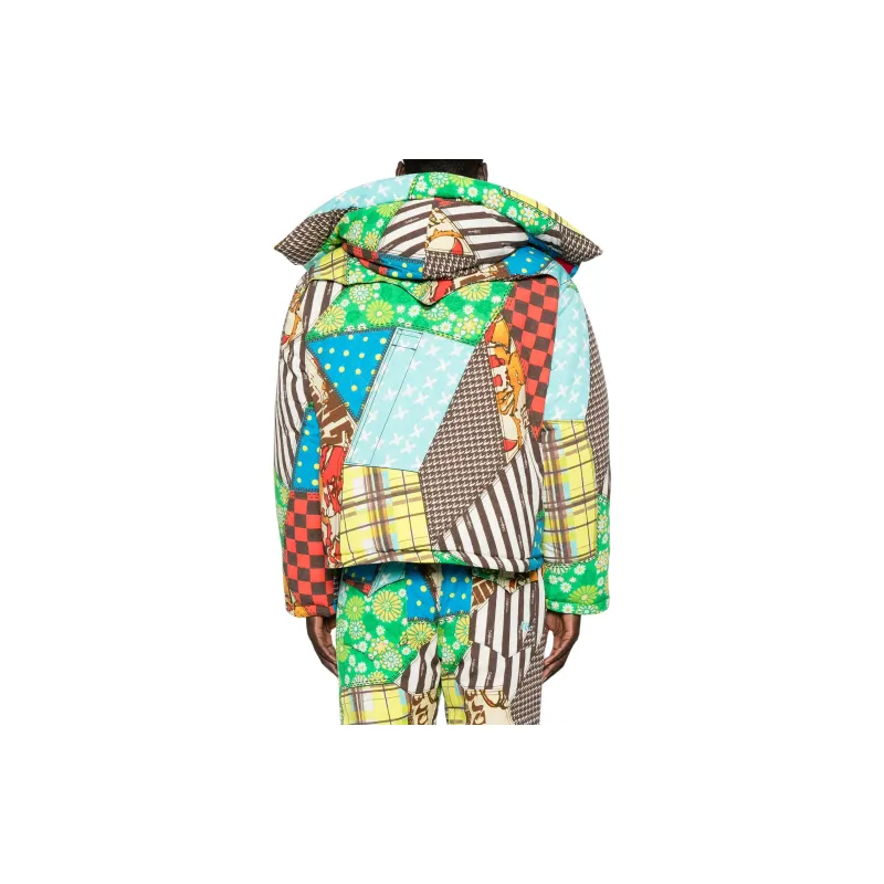 ERL Patchwork Pattern Padded Zipped Jacket-3