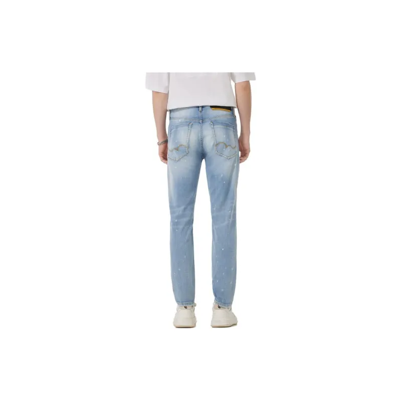 Cabbeen Spring Fall Jeans Basic Versatility Men's Light Blue-3