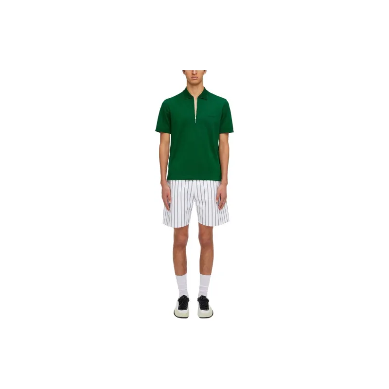 Ferragamo Zip up Cotton Polo Shirt-1