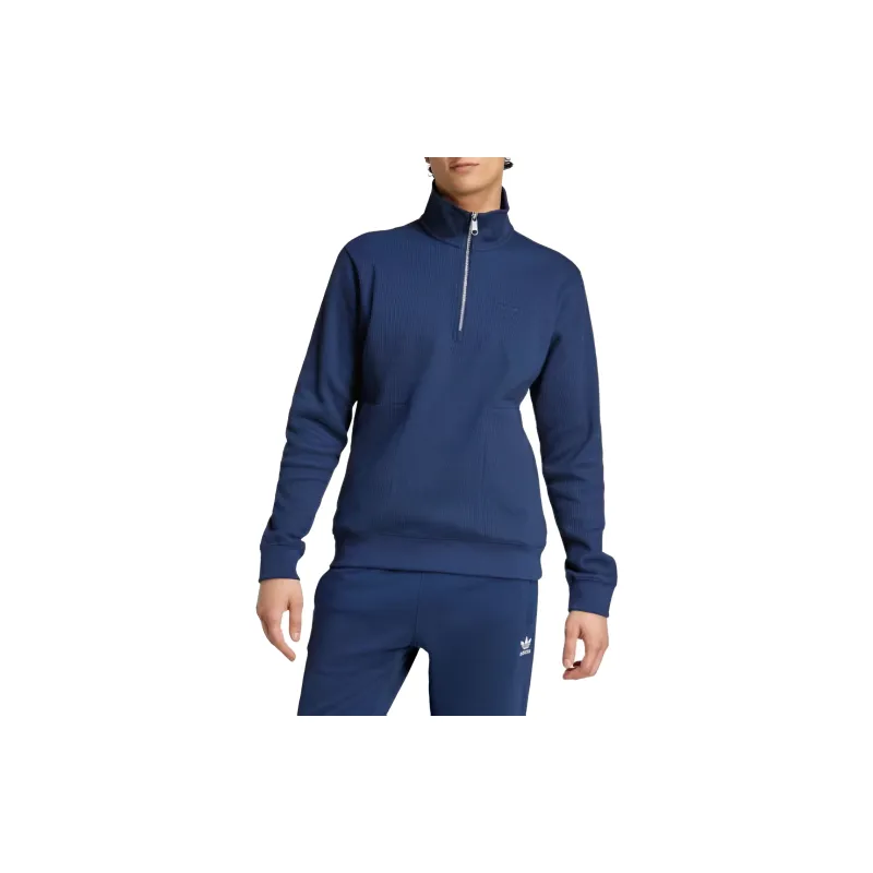 Adidas Trefoil Essentials Waffle 1/2 Zip Sweatshirt-1
