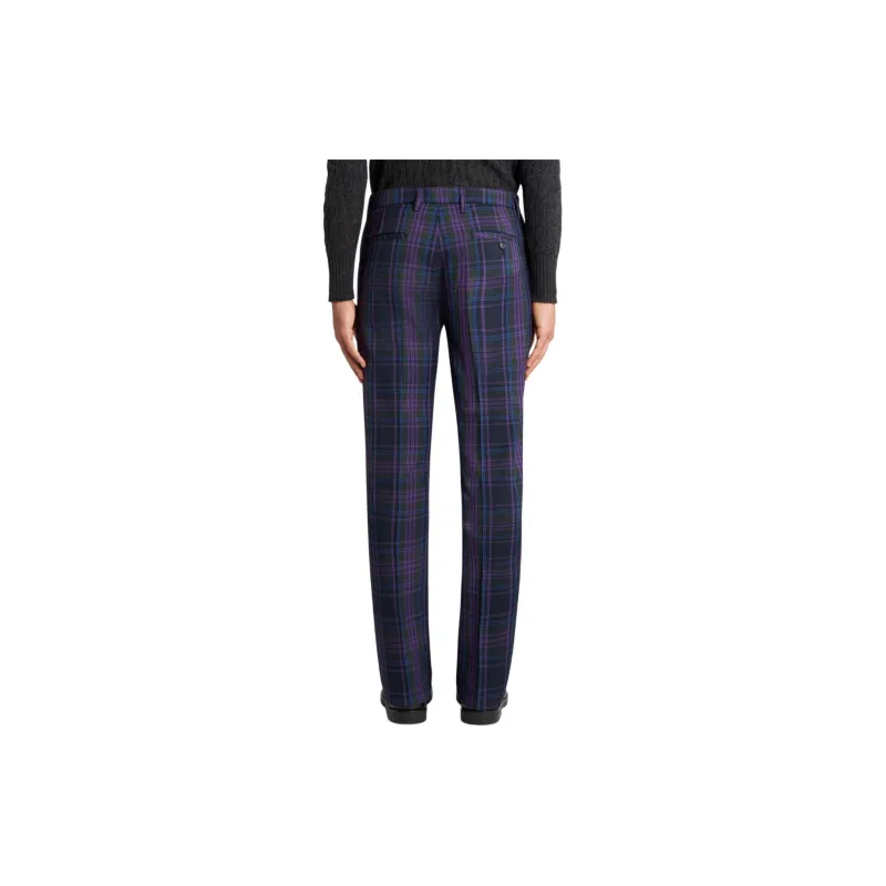 ETRO Maxi Check Trousers Casual Pants Men's Purple-3