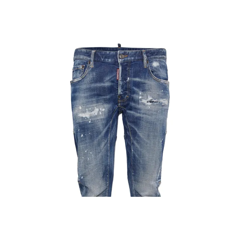 DSQUARED 2 Logo Patch Distressed Skinny Jeans-4