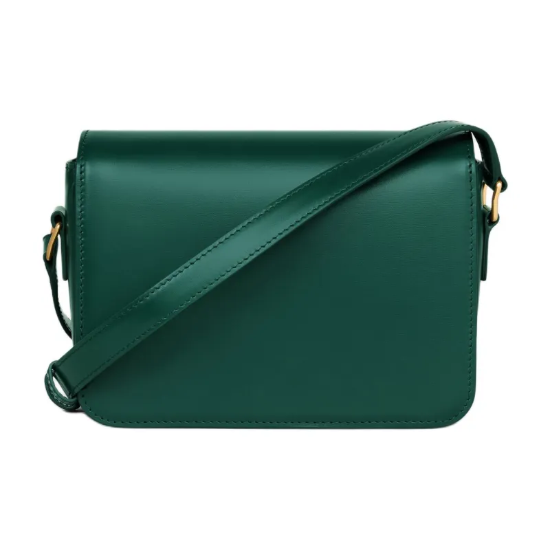 CELINE Triomphe Calfskin Crossbody Bag, Shoulder Bag Women's Racing Green-2