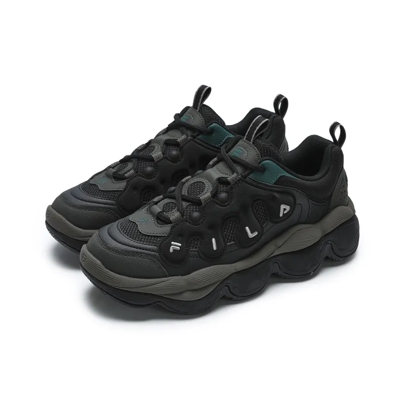 FILA PEASE Anti-Slip Wear-Resistant Low-Top Casual Shoes Men's Black Green-2
