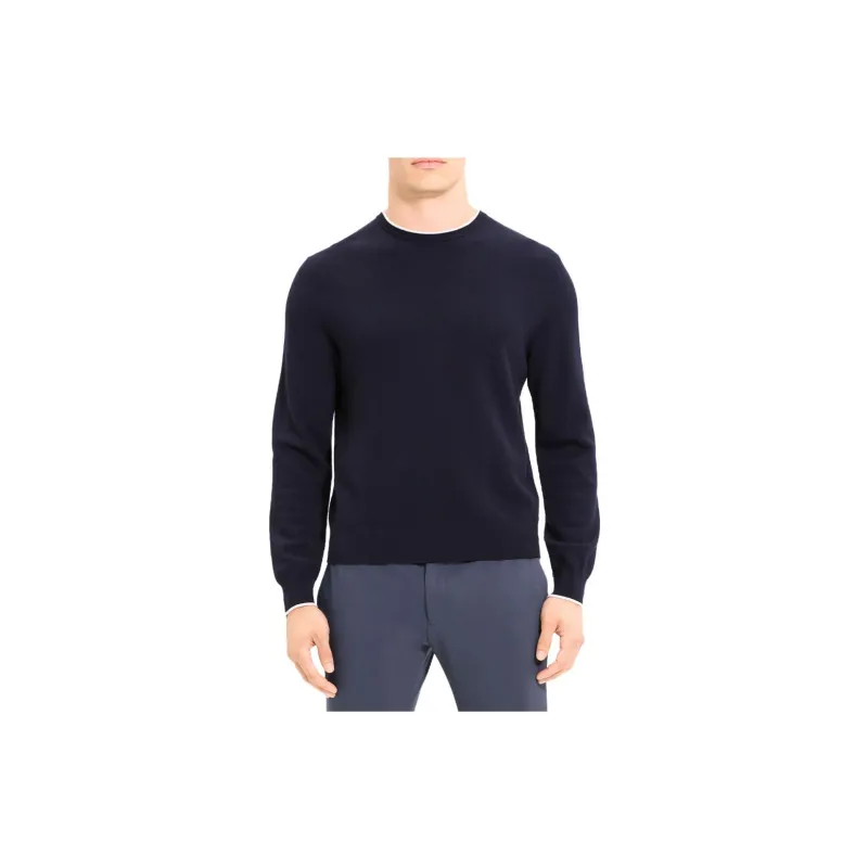 THEORY Sweaters Men Dark Blue/White-1