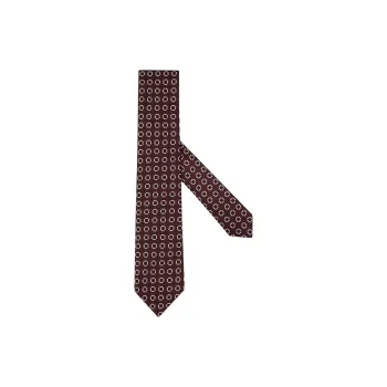 Zegna Mulberry Silk Polyester Fiber Ties Men's Burgundy