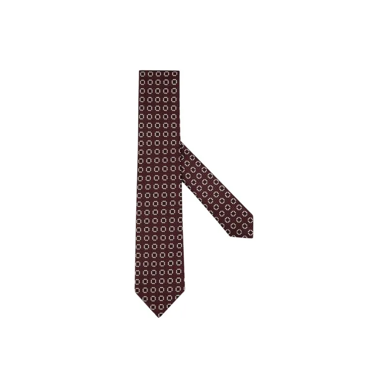 Zegna Mulberry Silk Polyester Fiber Ties Men's Burgundy-0