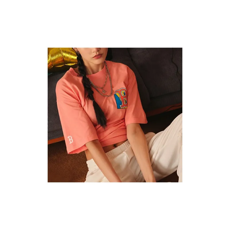 MLB Like Series T Shirts Unisex Peach Pink-2