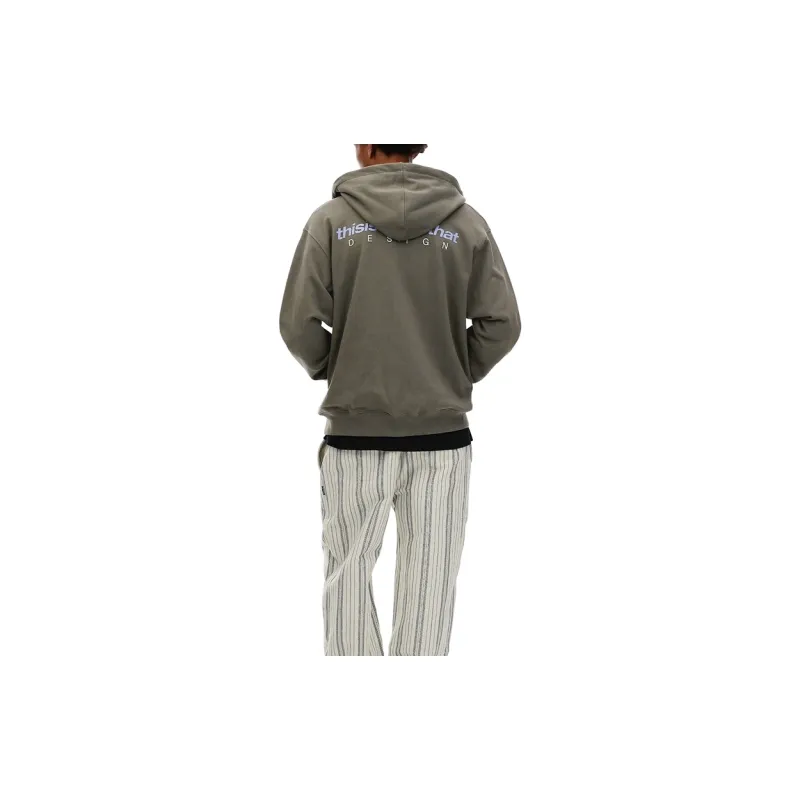 Thisisneverthat SS24 Ultras Collection DSN-Logo Zip Hoodie Dark Mocha Sweatshirt Unisex Olive Green-4