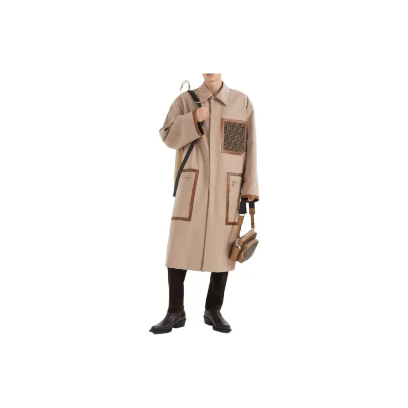 FENDI Button up Mid length Trench Coat-4