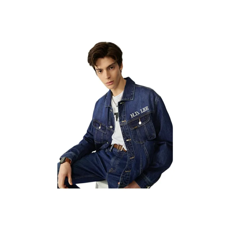 Lee SS23 Denim Jacket Spring And Autumn Men's Medium Blue-3