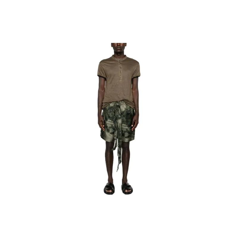 Roberto Cavalli Hawaii print Silk Shorts-1