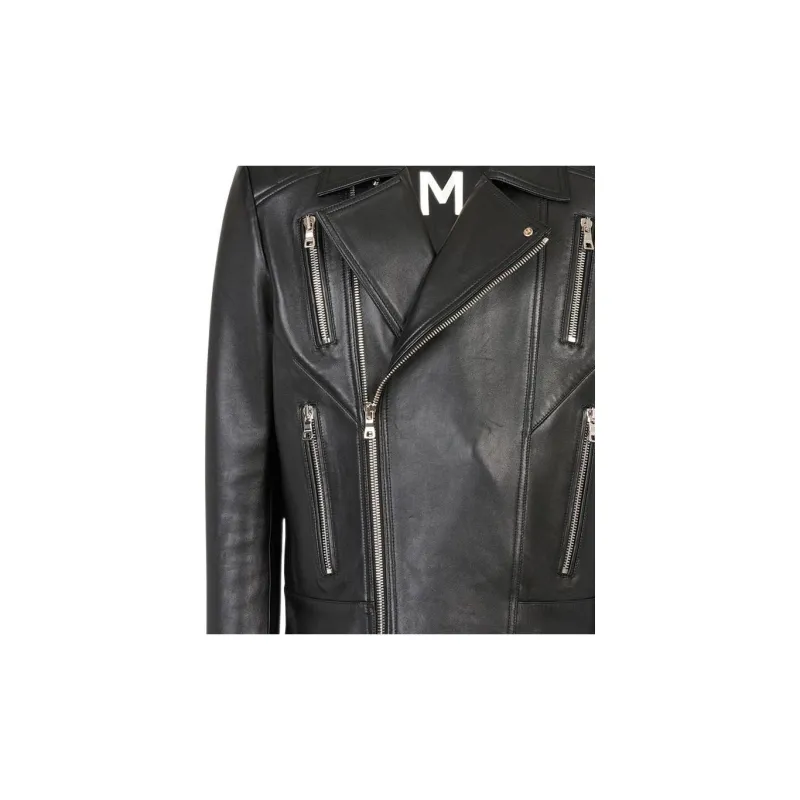 BALMAIN Zip Leather Jacket-5
