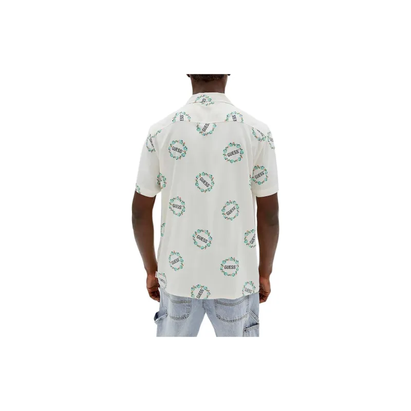 GUESS Originals Logo Short-Sleeve Shirt Shirt Men's White-2