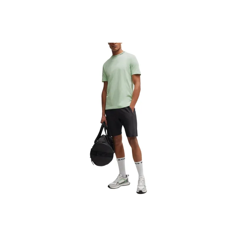 HUGO BOSS Cotton Jersey Regular Fit T Shirt With Branded Collar T Shirt Men's Light Green-2