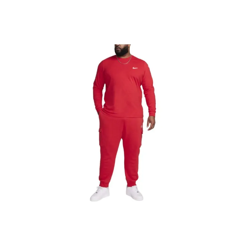 Nike Sportswear Club Fleece Knitted Sports Pants Men's University Red-2