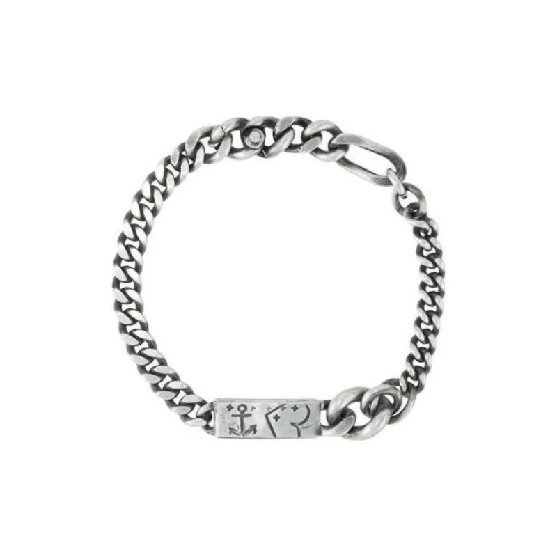 Werkstatt Munchen Engraved tag Chain Bracelet-0