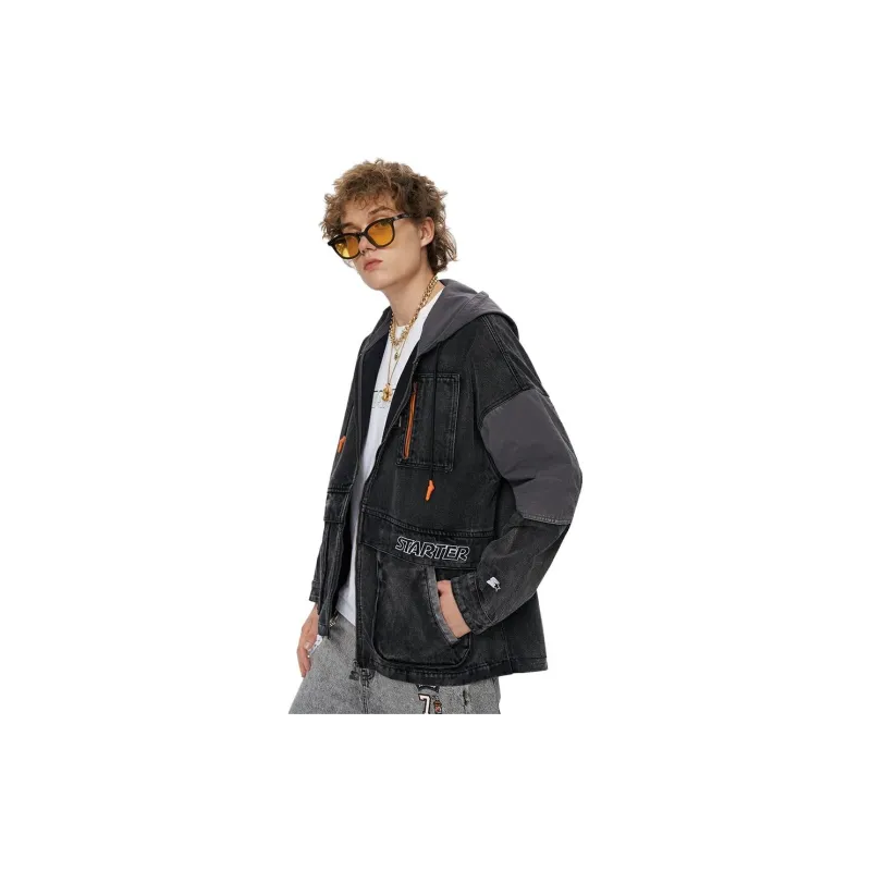 STARTER Jackets Men Denim Gray-2