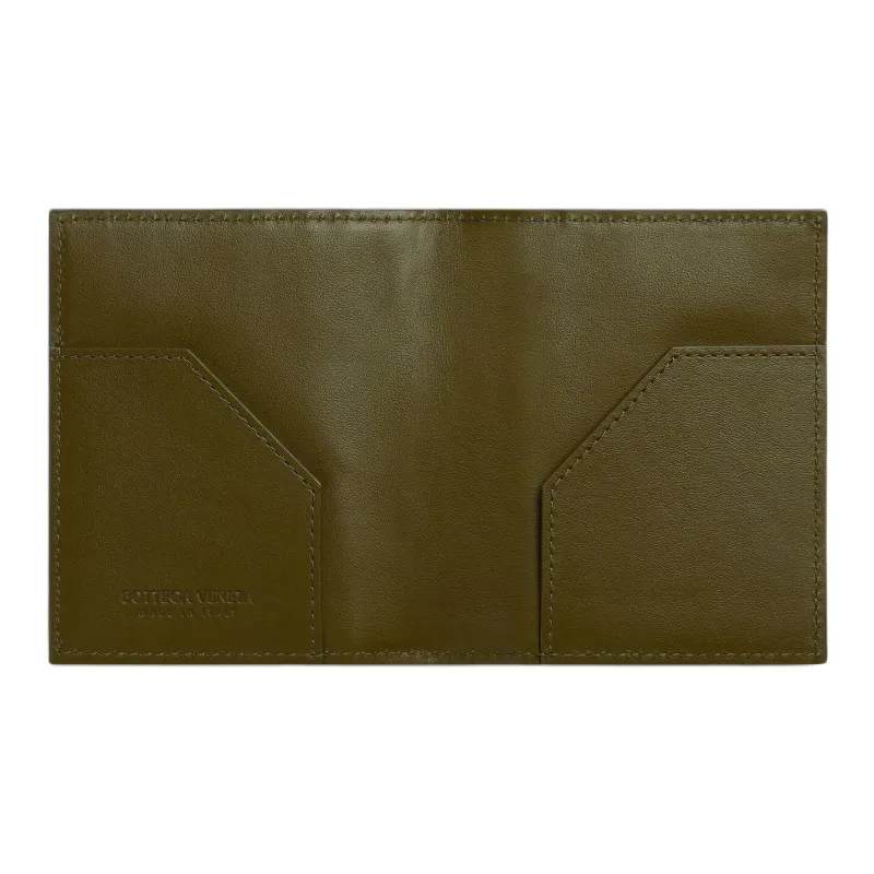 Bottega Veneta Intrecciato Cow Leather Wallet Men's Dark Shadow Gray With Olive Oil-2