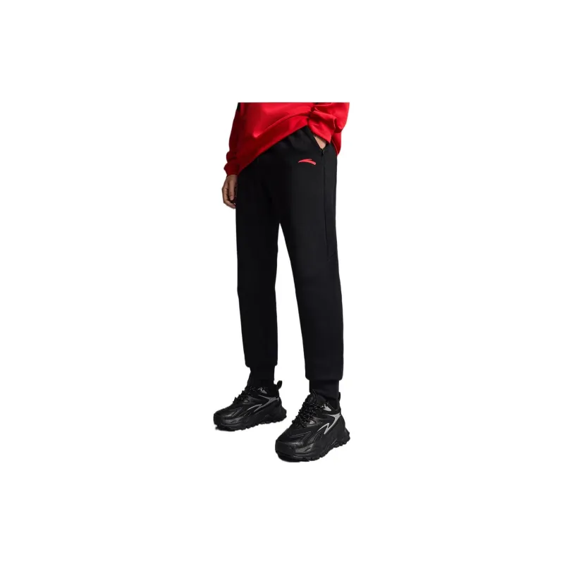 Anta Variety Training Collection Knitted Sports Pants Men's Black-2