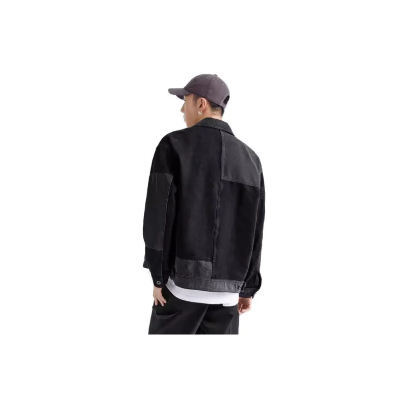 PEACEBIRD MEN Denim Jacket Unisex Black-3