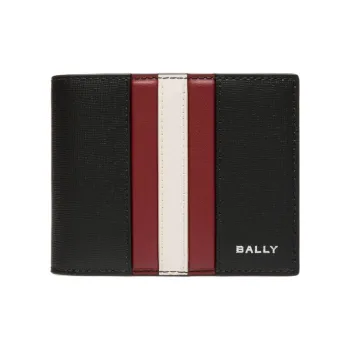 BALLY Cow Leather Wallet Men's Black & Red