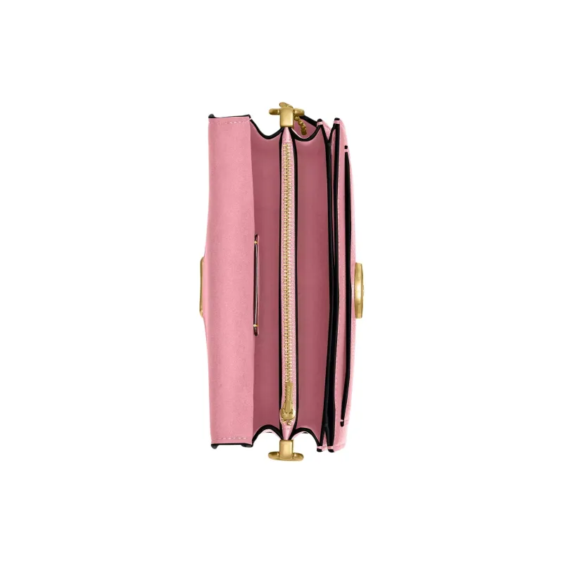 COACH Tabby Polished Pebble Leather Portable Crossbody Bag, Shoulder Bag Trumpets Women's Pink-2