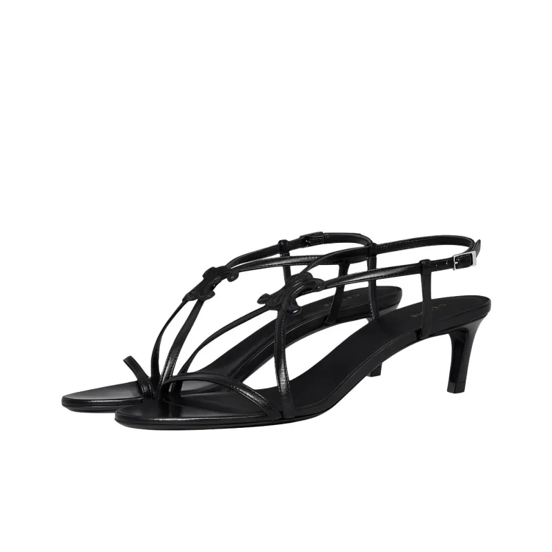 CELINE Cuir Triomphe Fashion Sandal 5cm Women's Black-2