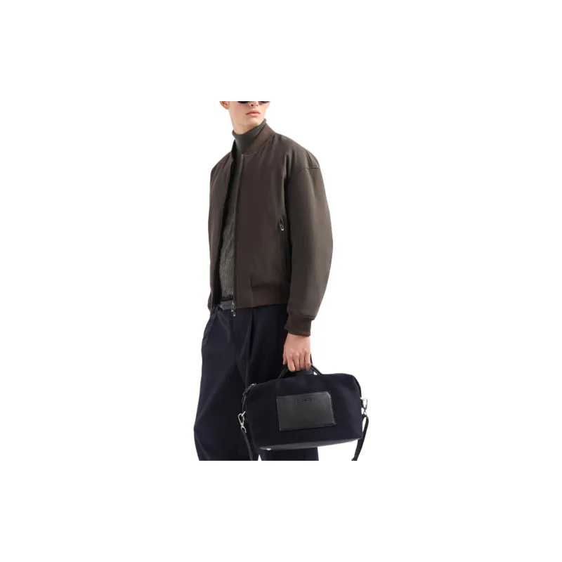 EMPORIO ARMANI Zipped Bomber Jacket In Technical Stretch Nylon-2
