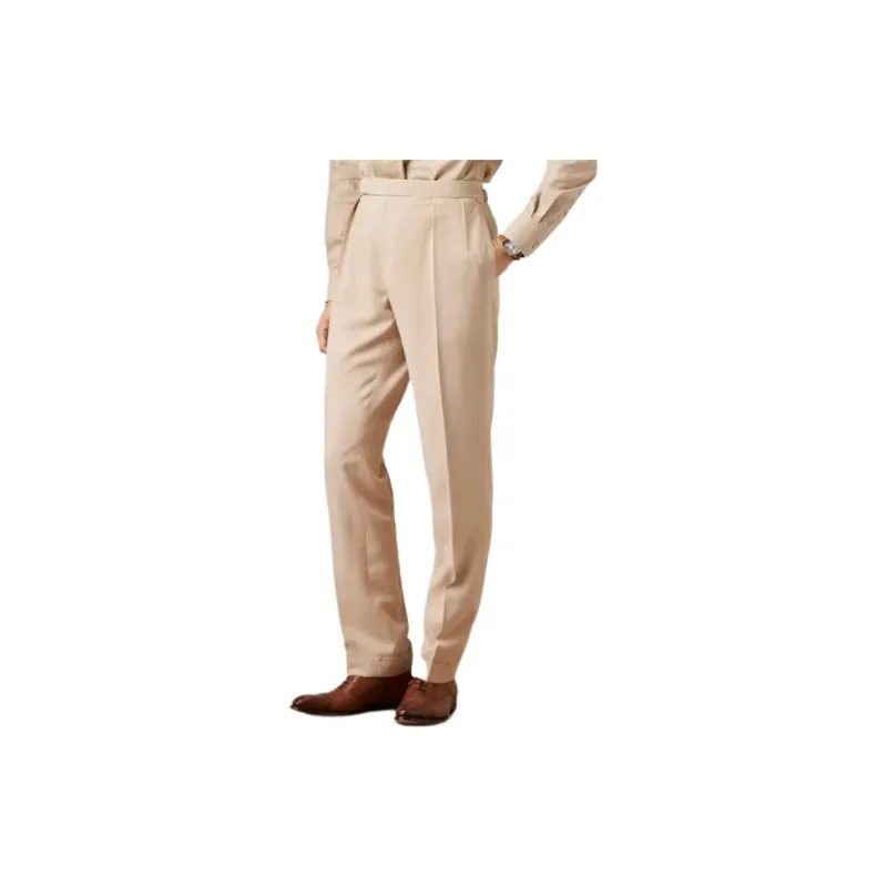 Polo Ralph Lauren Kent Handmade Silk Shantung Suit Business Suits Men's Khaki-3