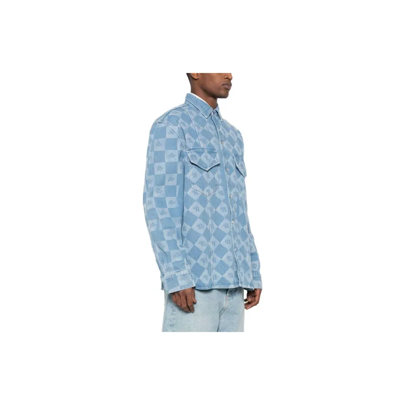 NANUSHKA Monogram print Denim Shirt-2