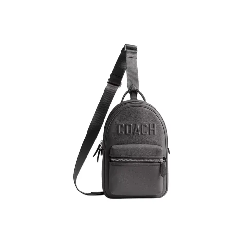 COACH Charter Delicate Calfskin Sling Bags Crossbody Bags Small Size Men's Charcoal