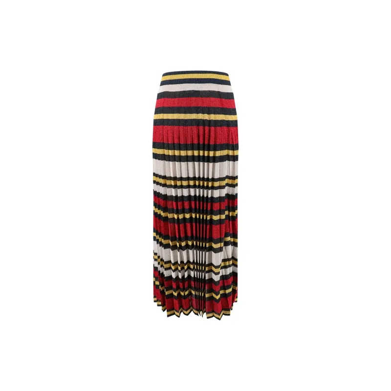 GUCCI Striped Pleated Midi Skirt-1