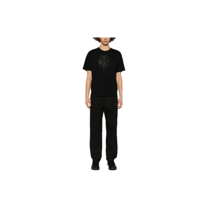 STONE ISLAND Logo Printed Crewneck T Shirt-2