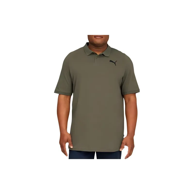 PUMA Polo Shirt Men's Dark Green Moss - Black-3