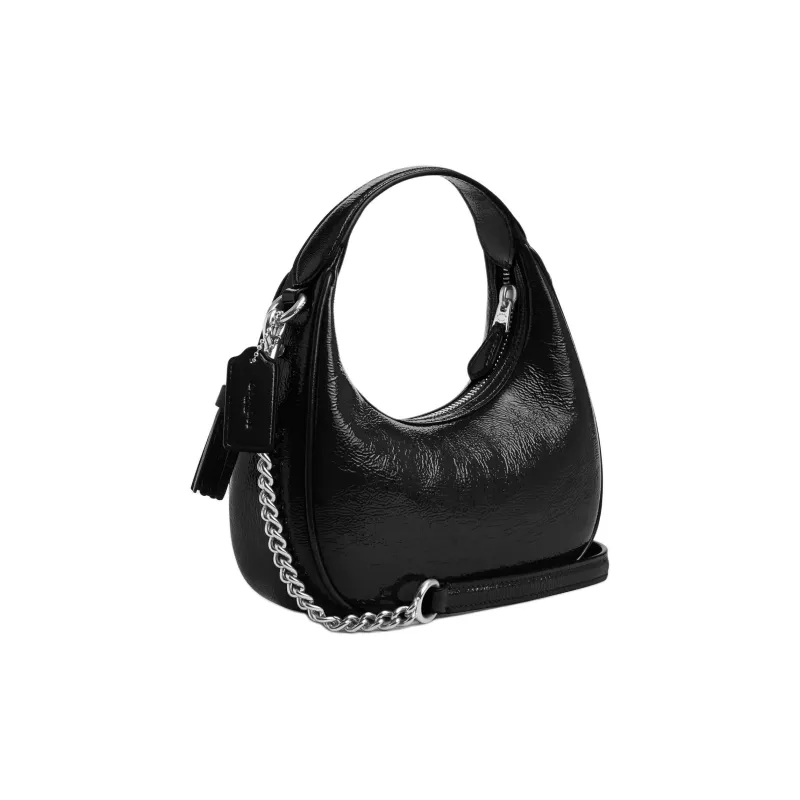 COACH Patent Leather Shoulder Bag Crossbody Bag Handbag Mini Women's Black-1